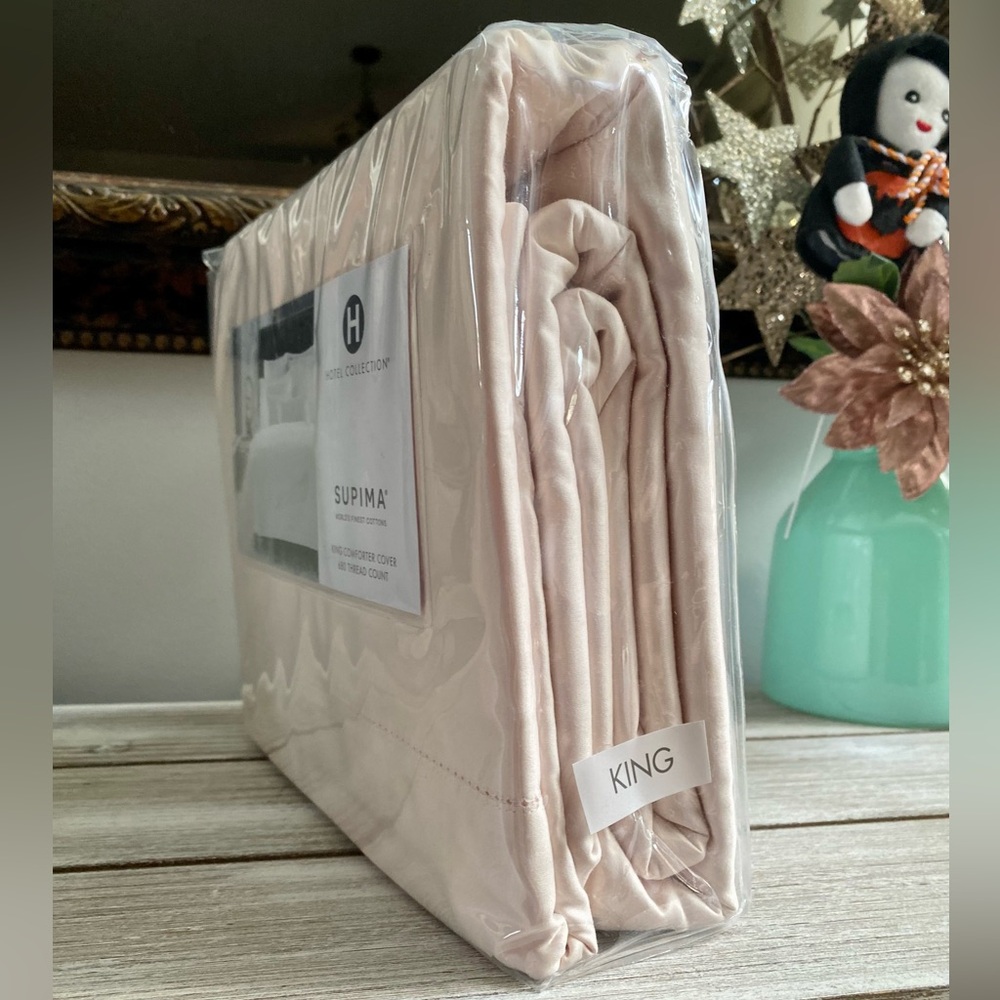 Hotel Collection Supima Cotton 680 Thread Count King Duvet Cover ✨ Pale Pink - Picture 7 of 17